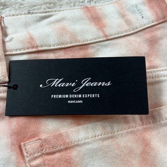 Mavi Rosie High Rise 90s shorts tie dye pale blush batik pink, size 24 NWT - Picture 9 of 10